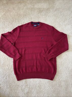 Chaps Men’s Crewneck Sweater - Wine Red